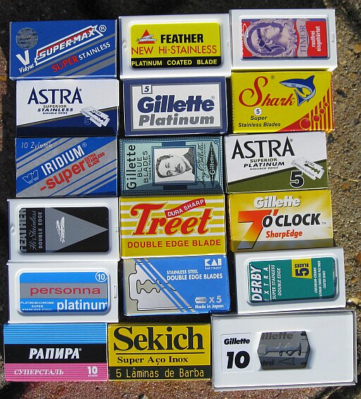 Some double edged safety razor blade brands